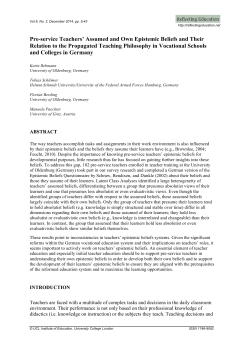 Pre-service Teachers` Assumed and Own Epistemic Beliefs and