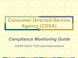 CDSA Compliance Monitoring - Texas Department of Aging and