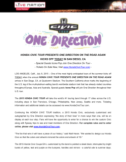 HONDA CIVIC TOUR PRESENTS ONE DIRECTION ON THE ROAD