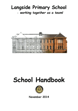 School Handbook - Langside Primary School