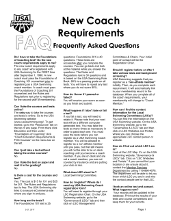 New Coach Requirements