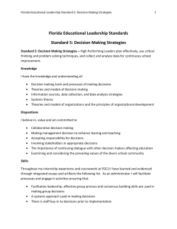 Decision Making Strategies - FGCU`s College of Education