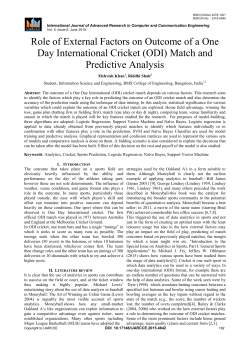 Role of External Factors on Outcome of a One Day