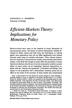 Efficient-Markets Theory: Implications for Monetary Policy
