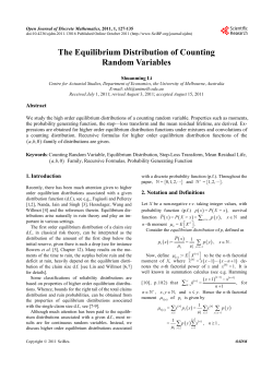 The Equilibrium Distribution of Counting Random Variables
