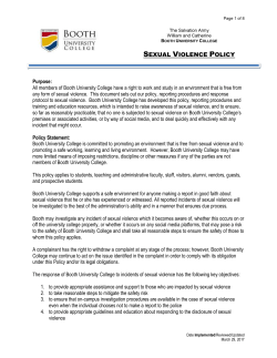 Sexual Violence Policy - Booth University College