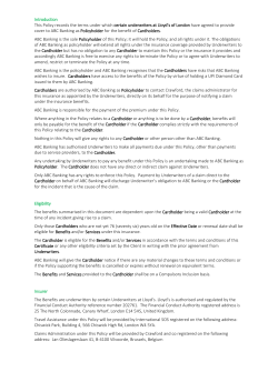 Introduction This Policy records the terms under which certain