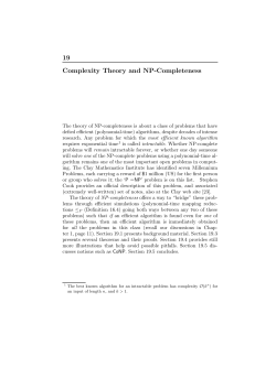 19 Complexity Theory and NP