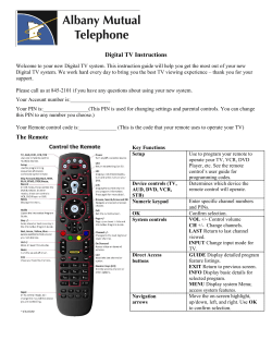 Digital TV Instructions The Remote
