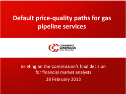 Analyst briefing slides on the default price