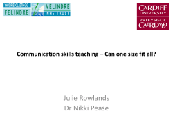 Communication Skills How should we teach for best effect?