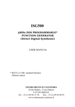ISG500 - Instruments et Syst&egrave;mes