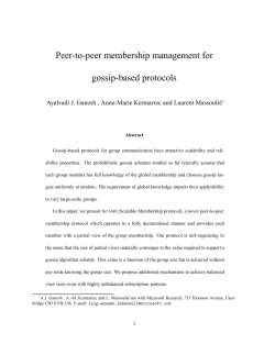 Peer-to-peer membership management for gossip