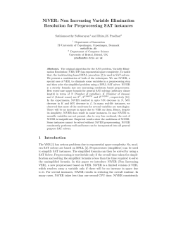 NiVER: Non Increasing Variable Elimination Resolution