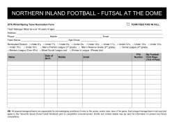 NORTHERN INLAND FOOTBALL - FUTSAL AT THE DOME 2016