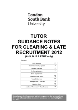guidance notes - London South Bank University