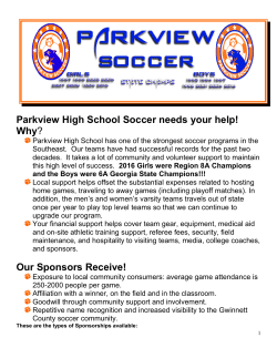 Sponsor Benefits - Parkview Soccer