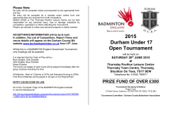 Entry Form for Under 18 Tournament