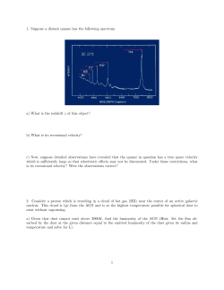 1. Suppose a distant quasar has the following spectrum a) What is