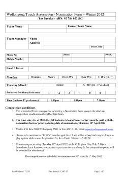 competition rules - Wollongong Touch Association