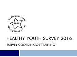 2010 Healthy Youth Survey Coordinator Training