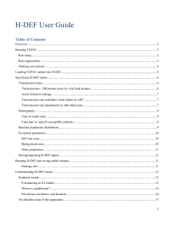 Loading CEPAC output into H-DEF