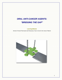 Oral Anti-Cancer Agents - College of Pharmacists of Manitoba