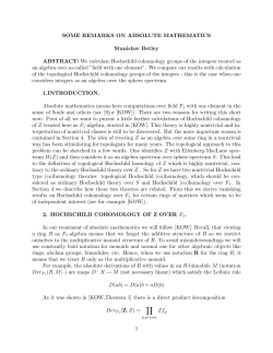 SOME REMARKS ON ABSOLUTE MATHEMATICS