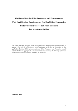 Guidance notes for Producers and Promoters on Post