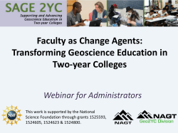 SAGE 2YC: Faculty as Change Agents