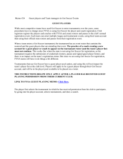 Memo #24 Guest players and Team managers in Got Soccer Events