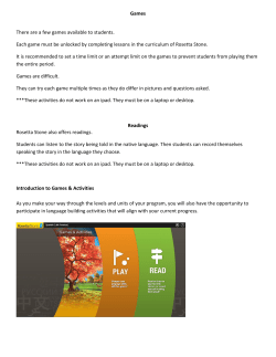 Games There are a few games available to students. Each game