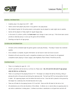 League Rules - Performance Indoor Training