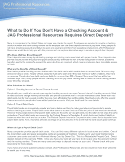 Direct Deposit Flyer - JAG Professional Resources