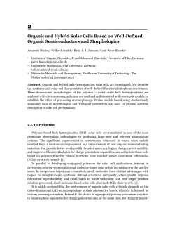 Organic and Hybrid Solar Cells Based on Well