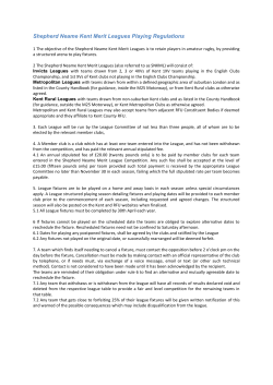 Shepherd Neame Kent Merit Leagues Playing Regulations