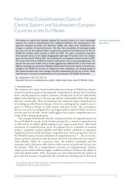Non-Price Competitiveness Gains of Central, Eastern and