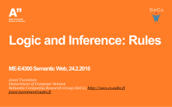 Logic and Inference: Rules