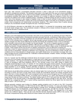 Crisis Analysis Ethiopia 2016