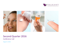 Second Quarter 2016 - Investor Relations