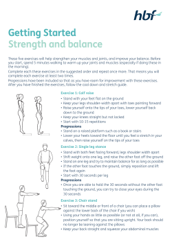 Getting Started Strength and balance