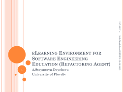 Refactoring Agent – current state