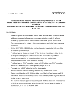 Amdocs Limited Reports Record Quarterly Revenue of $955M