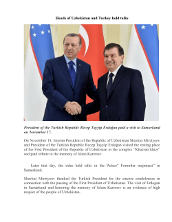 Heads of Uzbekistan and Turkey hold talks