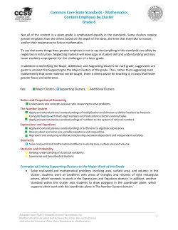 Common Core State Standards - Mathematics Content Emphases