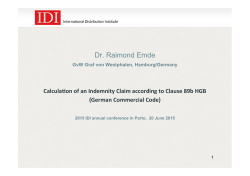 Dr. Raimond Emde - International Distribution Institute