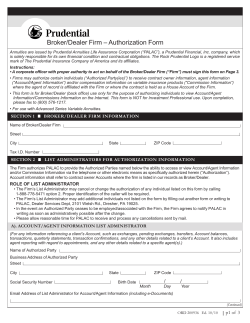 Broker/Dealer Firm &ndash; Authorization Form