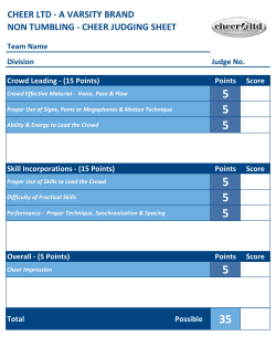 a varsity brand non tumbling - cheer judging sheet
