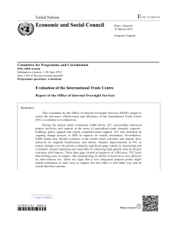 Economic and Social Council - Office of Internal Oversight Services