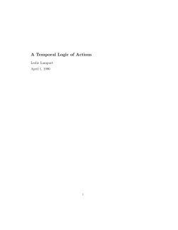 A Temporal Logic of Actions
